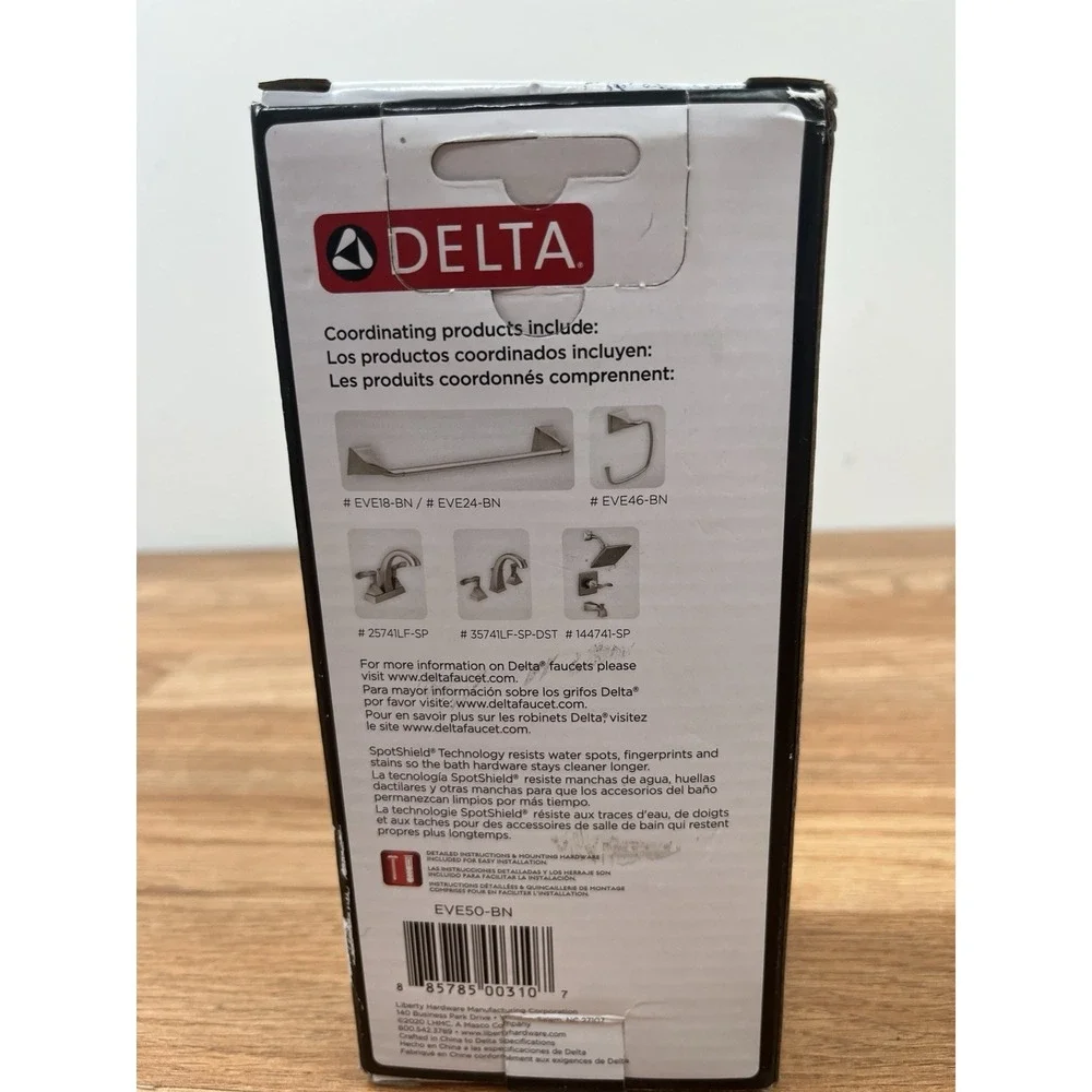 Delta Everly Wall Mount Pivot Arm Toilet Paper Holder Brushed‎ Nickel NEW